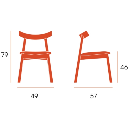 Juego de dos sillas con Asiento Tapizado en Tela y Estructura de Madera OVIS