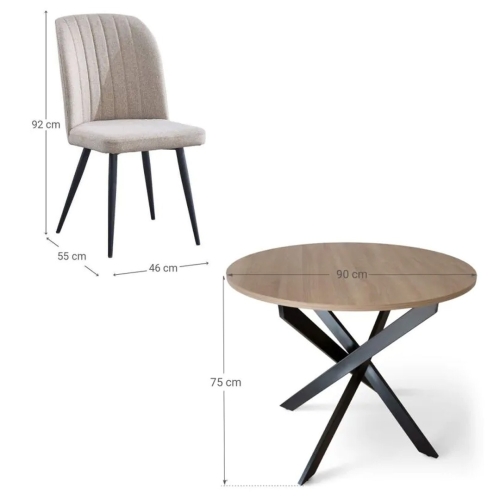 Conjunto Mesa Comedor Moderna con 4 Sillas BOLTON