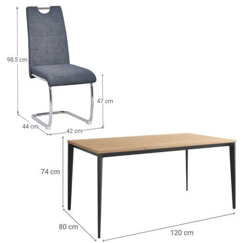 Conjunto Mesa Comedor Moderna con 4 Sillas NESS