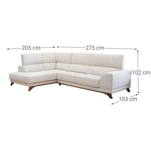 Sofá 3 plazas con Chaiselongue a la Izquierda PALERMO