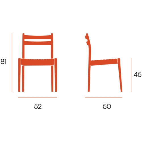 Juego de dos sillas con Asiento de Cuerda Natural y Estructura de Madera Roble Natural PRADO CG1918RC