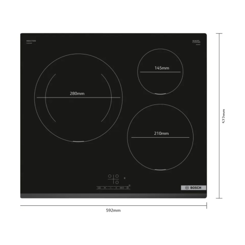 Placa Inducción BOSCH 3 Zonas 28cm TouchSelect PUJ631BB5E