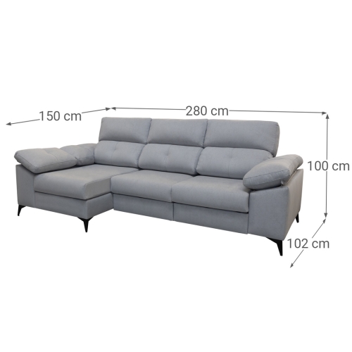 Sofá Chaise Longue Izquierda Deslizante SANTORINI