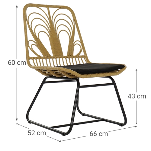 Silla ratán sintético y metal MB 178991