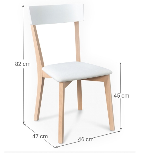 Silla de Cocina Tapizada en Polipiel y Madera AZAHAR