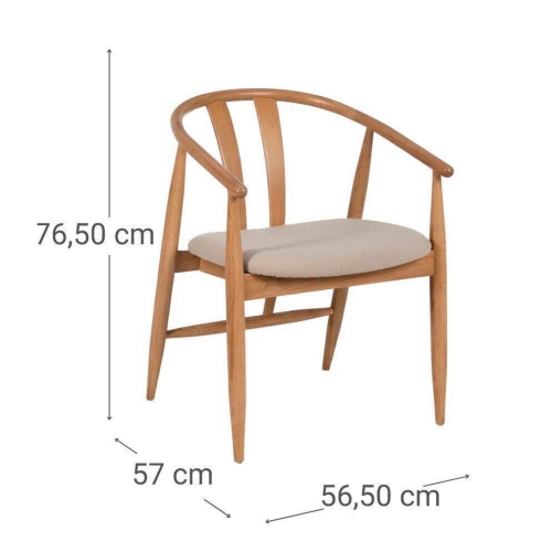 Silla de Comedor con Respaldo y Asiento Tapizado 61122