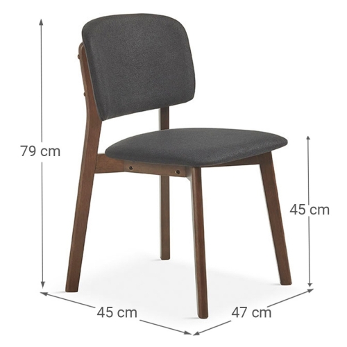 Silla de Comedor Tapizada en Madera Nogal DC-901