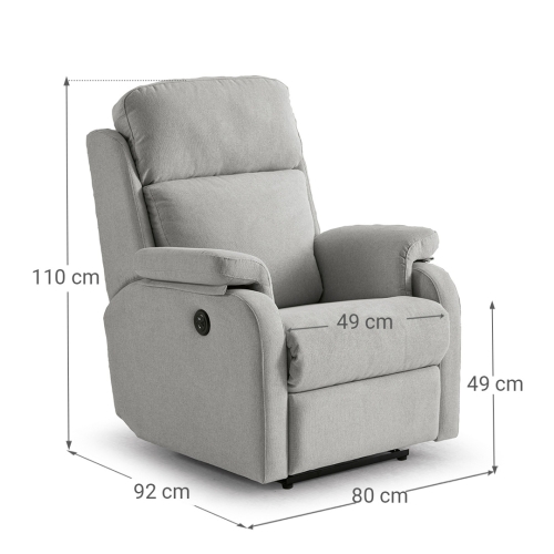 Sillón Relax Eléctrico con USB modelo LAURA