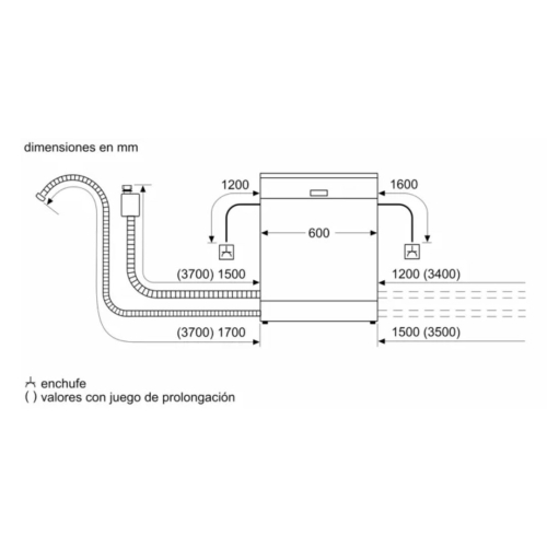 Lavavajillas BOSCH 60cm inox 12 servicios E SMS25AI05E