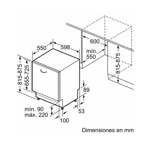 Lavavajillas Bosch Integrable 12 Cubiertos Negro SMV2ITX09E
