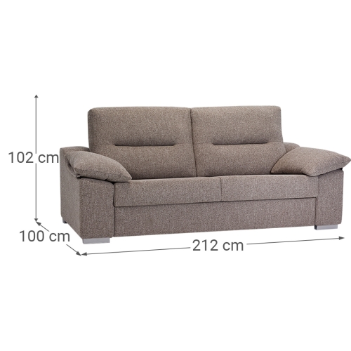 Sofá Cama 3 Plazas Desenfundable Modelo PISSA