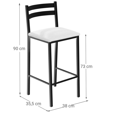 Taburete Alto de Conina Metálico 73 cm con Asiento Tapizado JACINTO