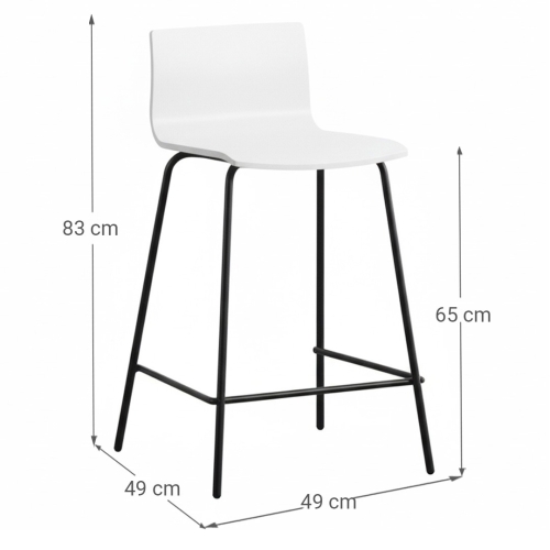 Taburete de Cocina Alto de Metal con Asiento Texturado LIRIO