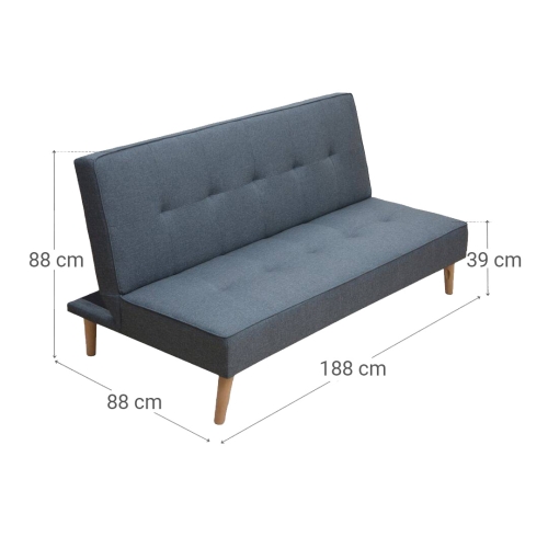 Sofá Cama Clic Clac con Patas de Madera Tapizado UNAI
