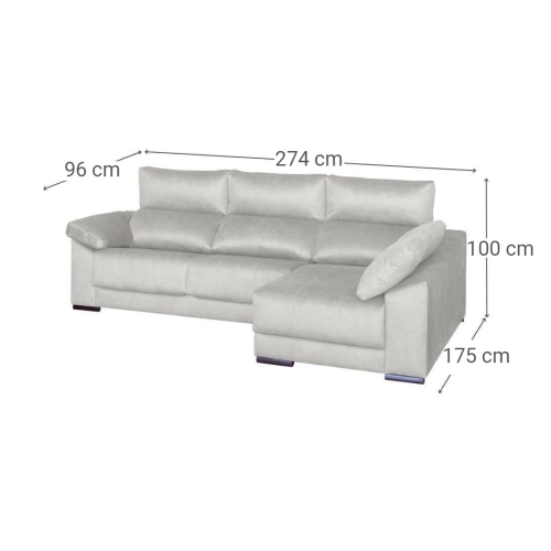 Chaise Longue Derecha con Asientos Deslizantes VALENTIN