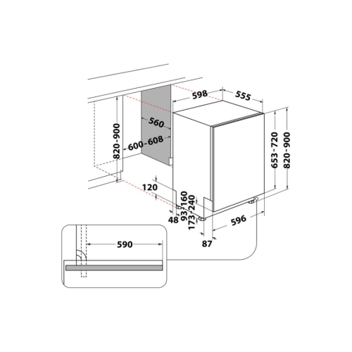 Lavavajillas Whirlpool Integrable 14 Cubiertos Clase E W2IHD526A