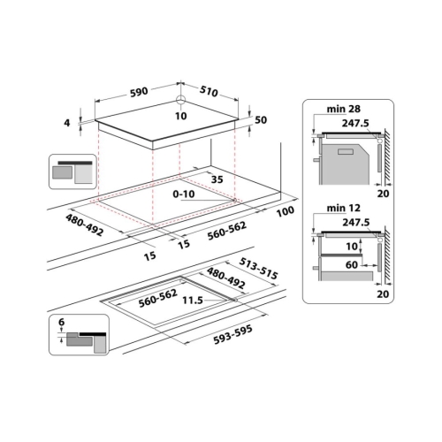 Placa Inducción Whirlpool 3 Zonas Booster WSB4760NE